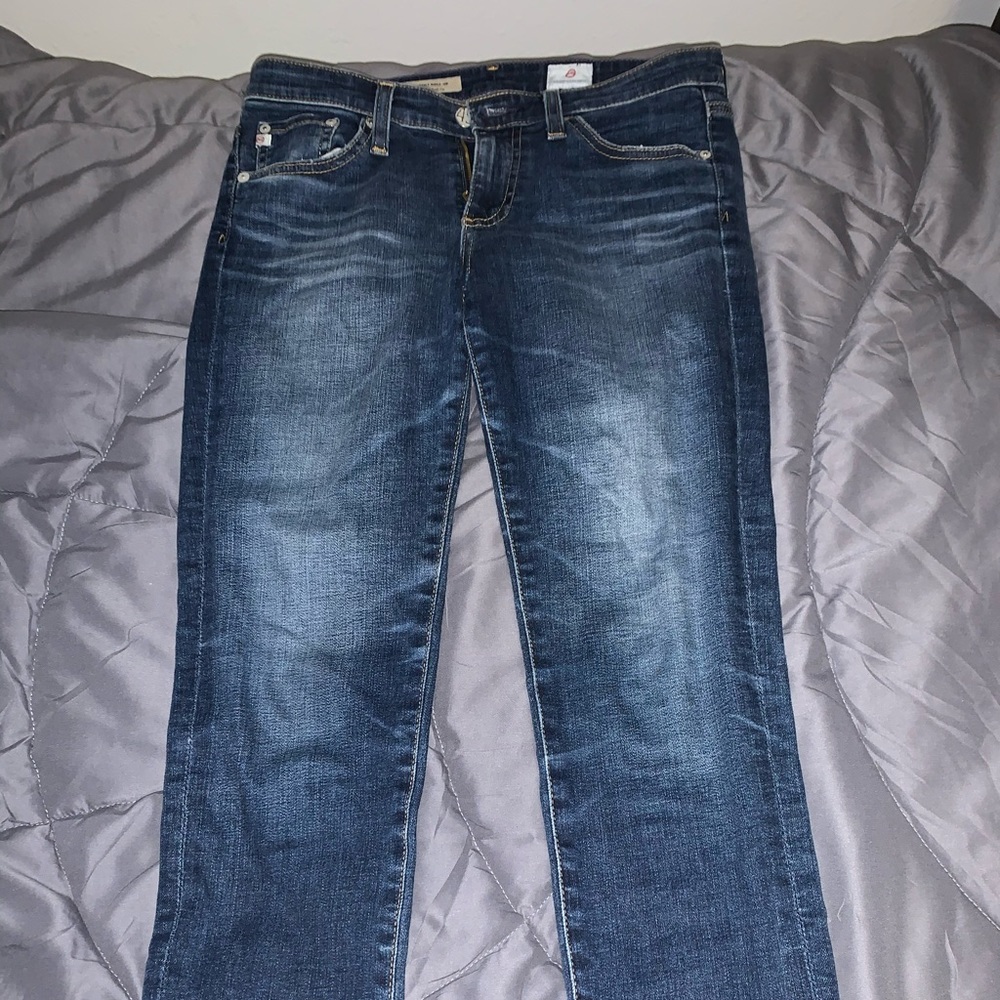 cropped blue jeans